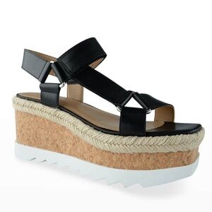 NEIMAN MARCUS | MARC FISHER | Gylian Wedge Espadrille Platform Sandals Size 10